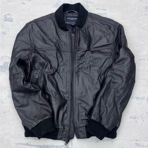 Marc New York Men's Large Summit Leather Bomber Jacket